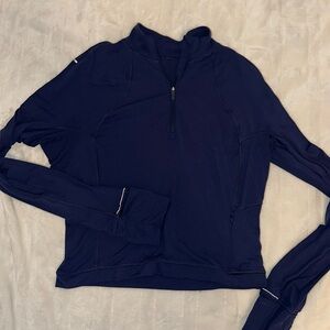Lululemon dark blue 1/4 zip cropped size 10